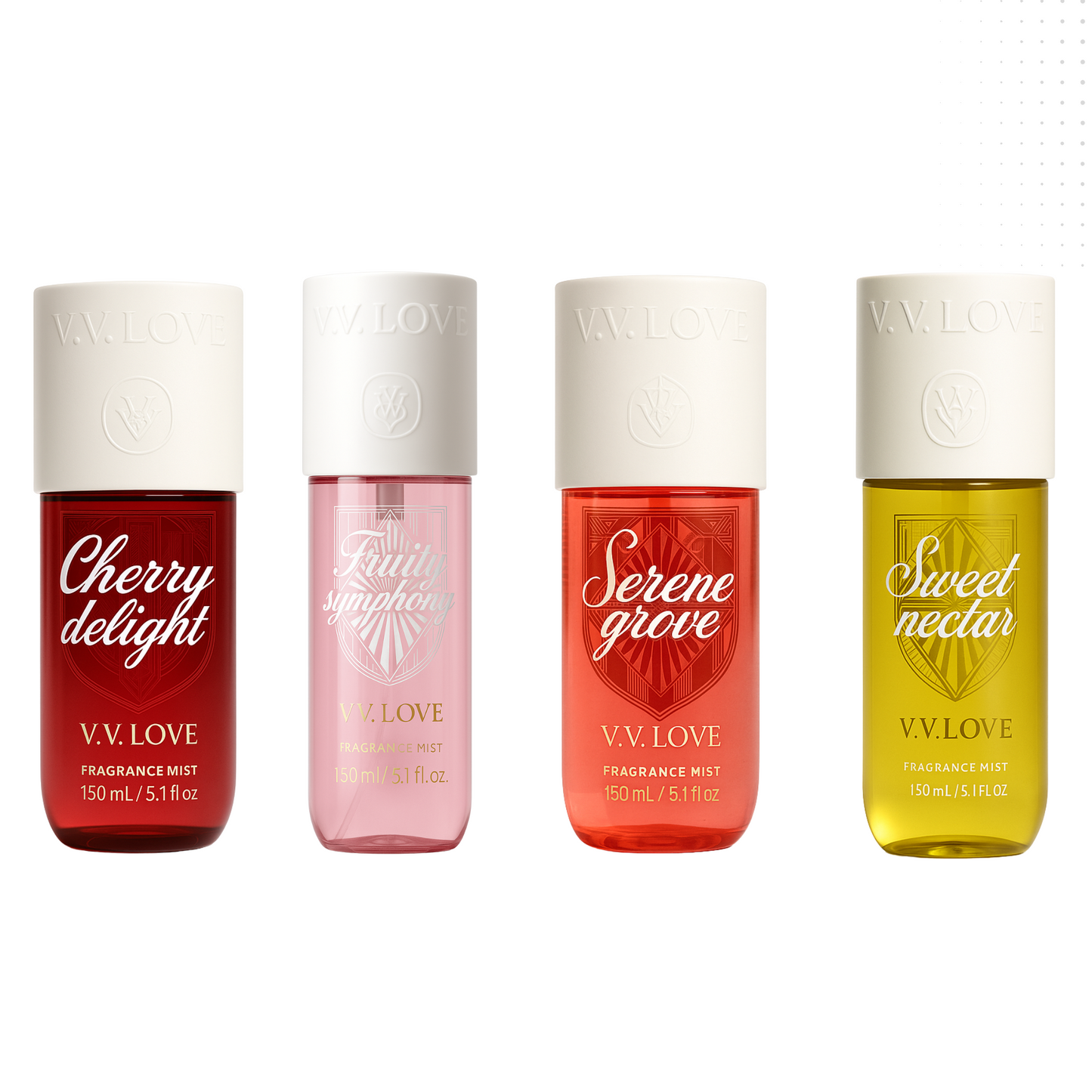 VV love - Pack Cherry Delight + Fruity Symphony + Serene Grove + Sweet Nectar - Parfümierter Dunst für Frauen