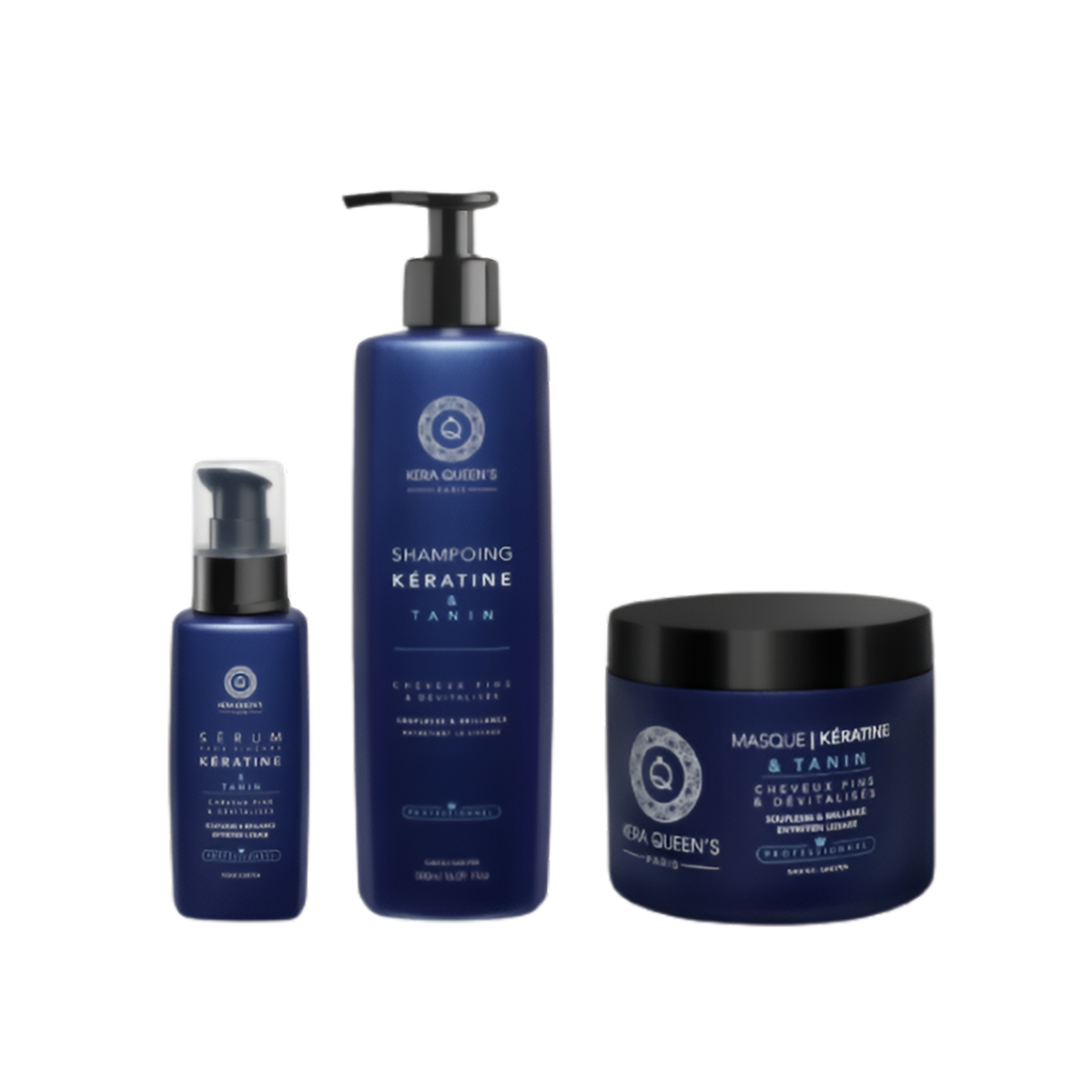 Kera Queen's - Trio Tanin et Kératine - Shampoo 500ml + Maske 500ml + Serum 100ml