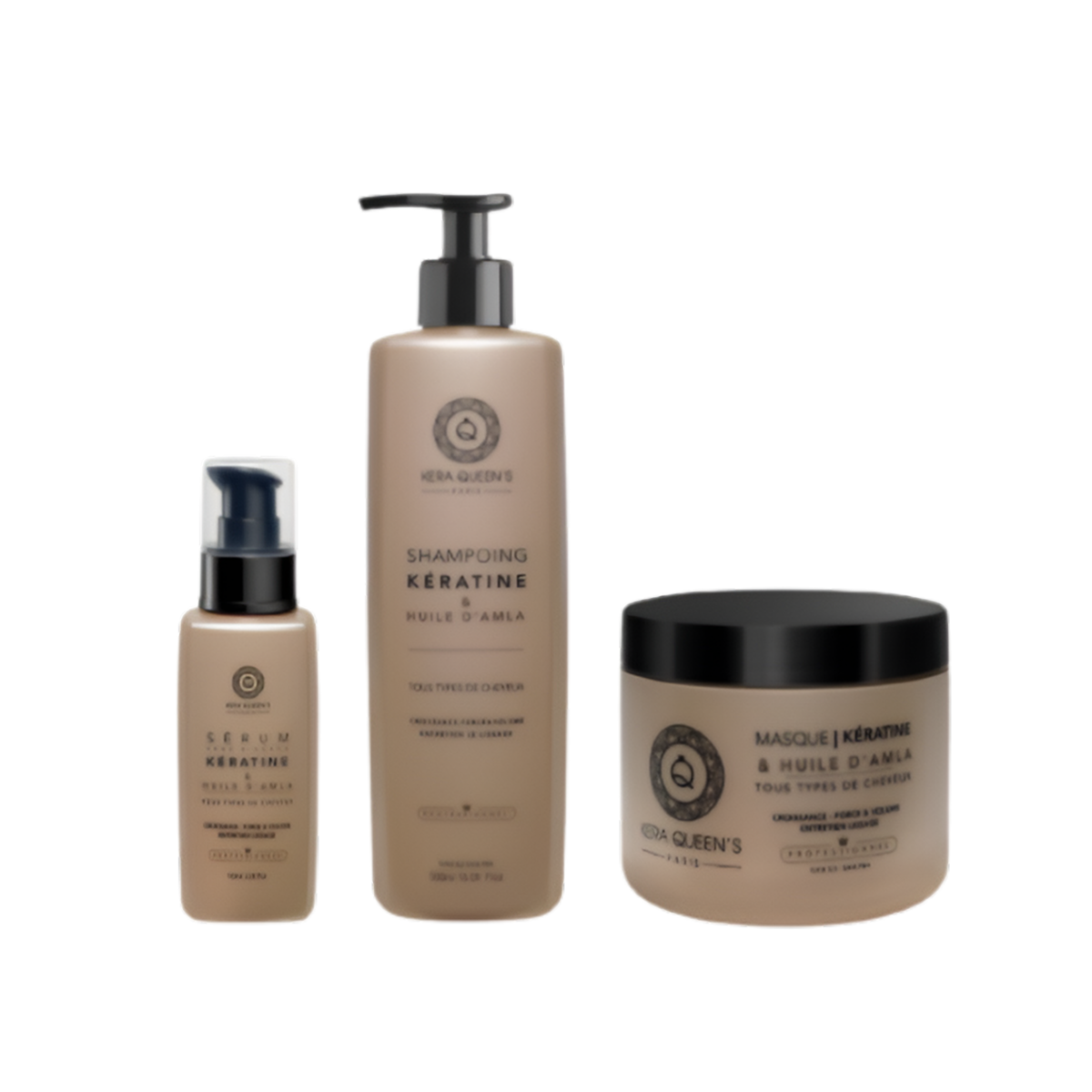 Kera Queen's - Trio Öl D’Amla et Kératine - Shampoo 500ml + Maske 500ml + Serum 100ml