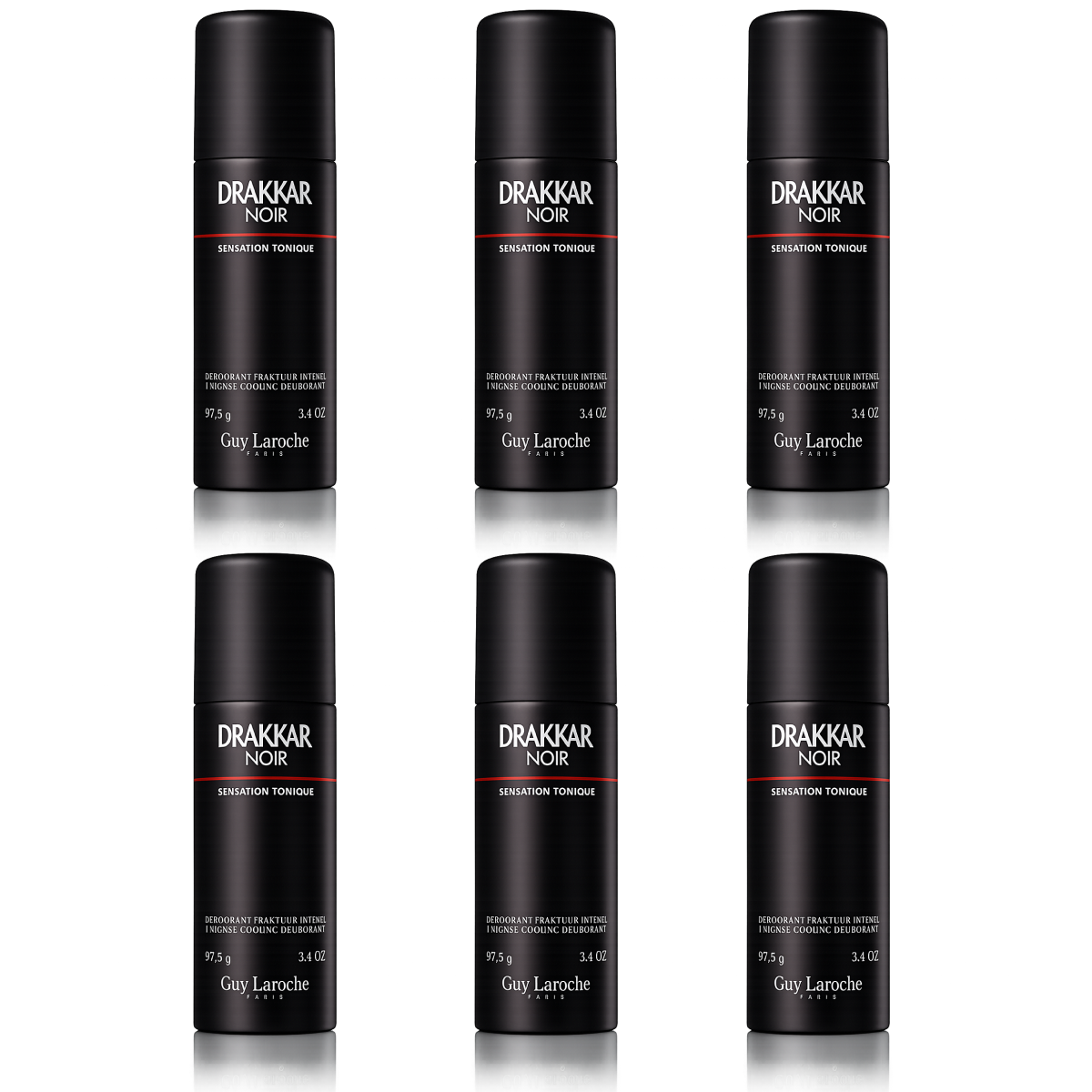 6 * 100ml Guy Laroche - Drakkar Noir - Deodorant für Herren