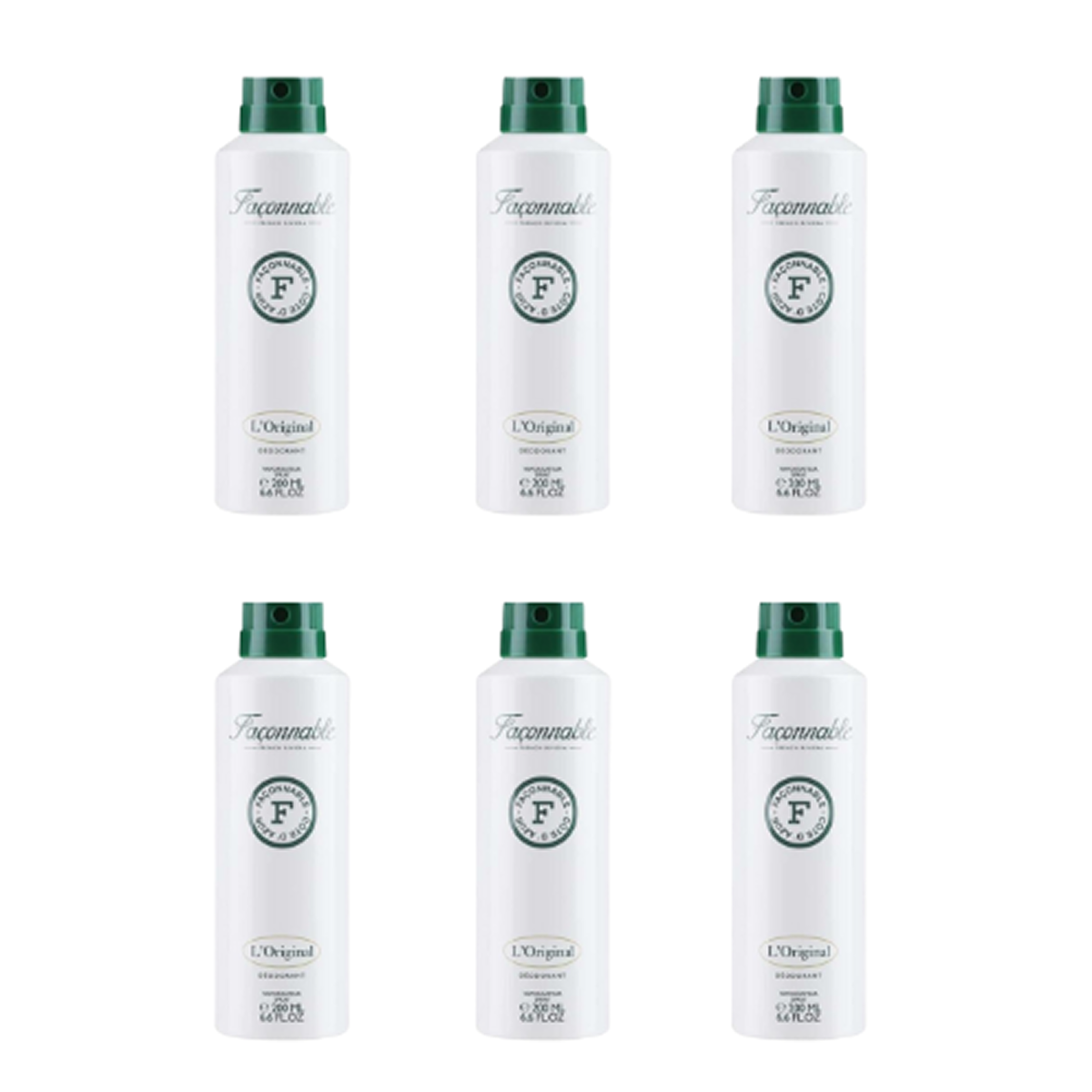 6*200ml Façonnable - L'original - Deodorant für Herren