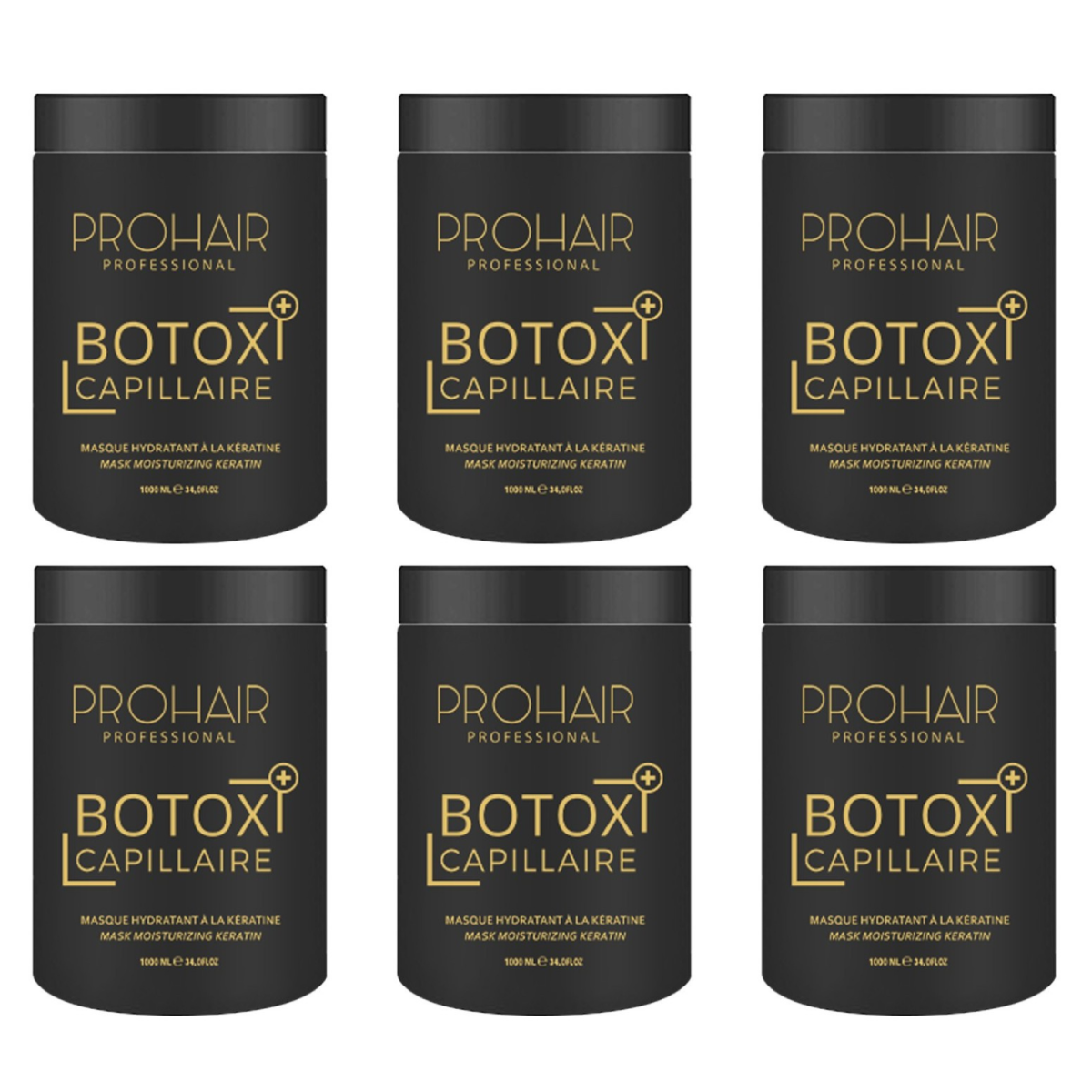 6 * 1000ml Prohair - BO.TOX + Capillaire pour Cheveux à la Kératine
