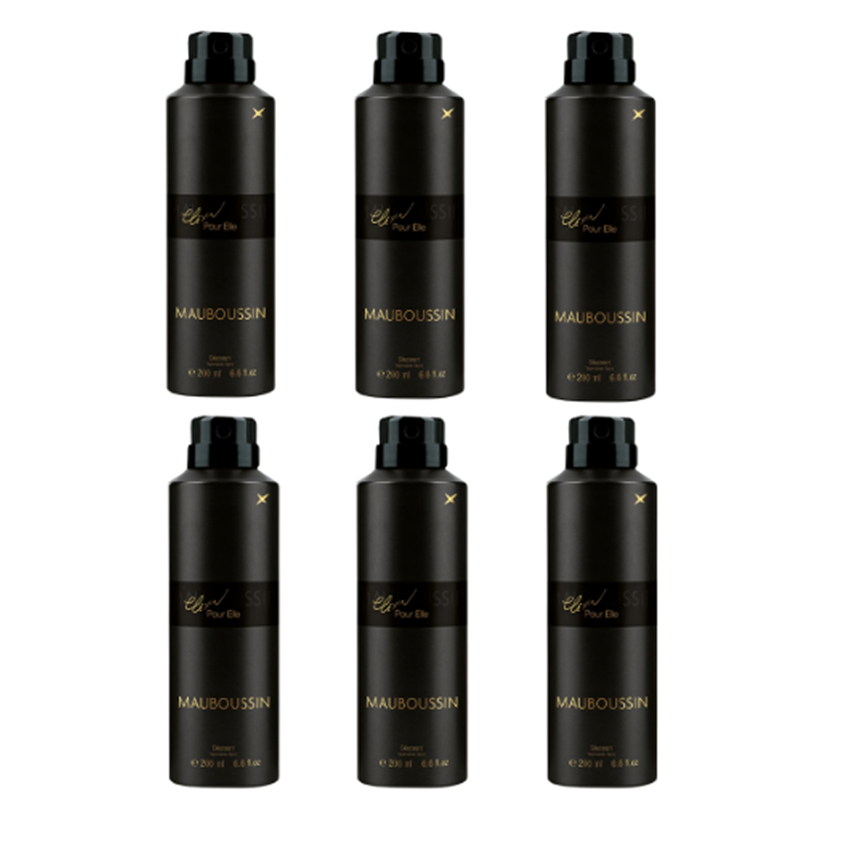 6*200ml Mauboussin - Elixir pour Elle - Déodorant pour femme