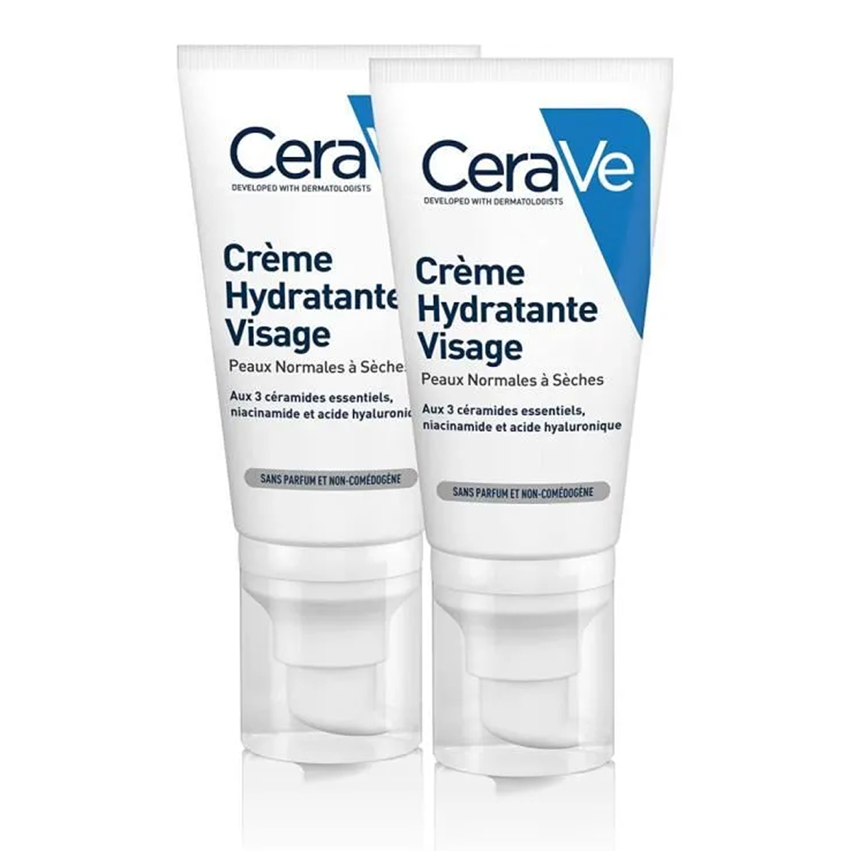 2*52ml CeraVe - Creme feuchtigkeitsspendend Gesicht Niacinamide, Acide Hyaluronique normale bis trockene Haut
