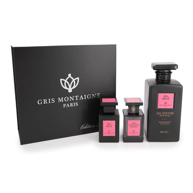 Gris Montaigne - Geschenkset Mya Belle Duschgel 650ml + Parfum 75ml + Öl 75ml
