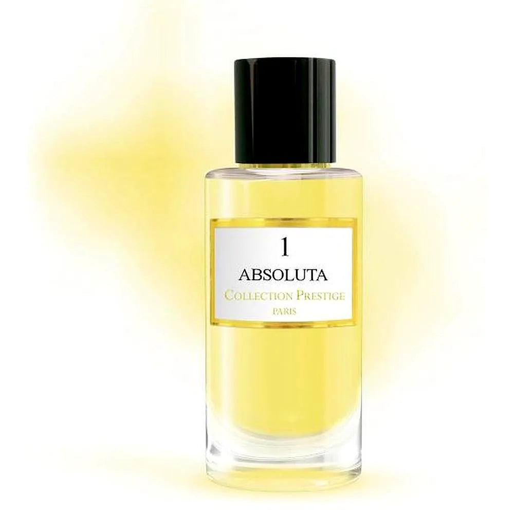 Prestige Collection - Absoluta - Eau de Parfum Mixte fragrance bottle with elegant design, golden accents, and luxurious packaging.
