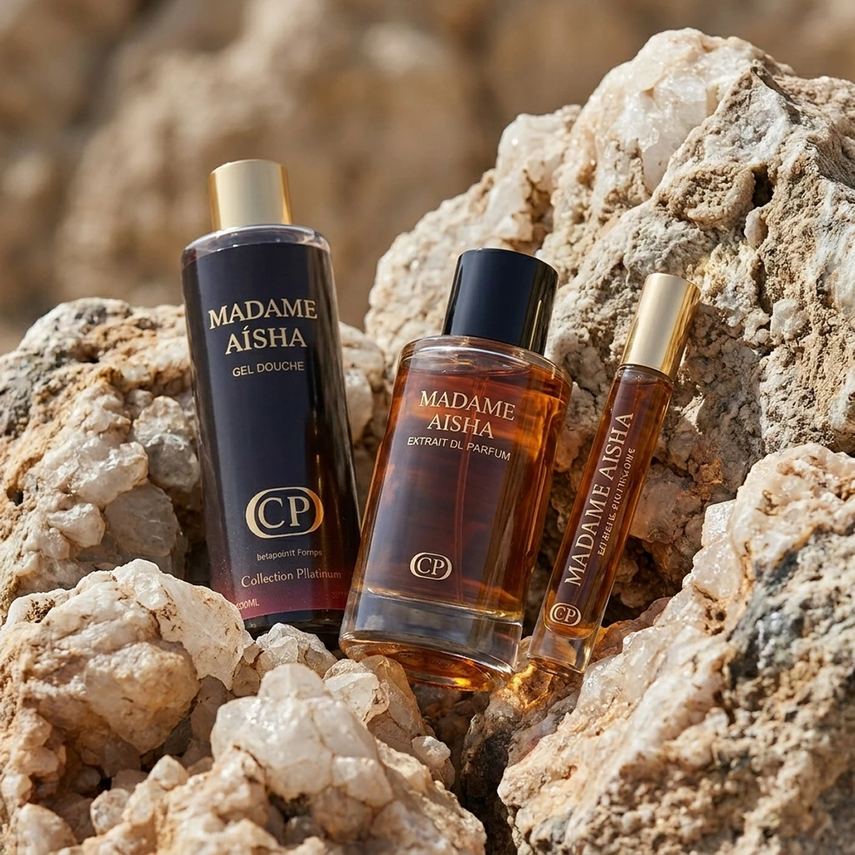 Collection Platinium - Geschenkset Madame Aïsha Parfumextrakt 100ml + Duschgel 250ml + Extrait 10ml