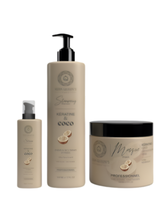 Kera Queen's - Trio Coco und Keratin - Shampoo 500ml + Maske 500ml + Serum 100ml