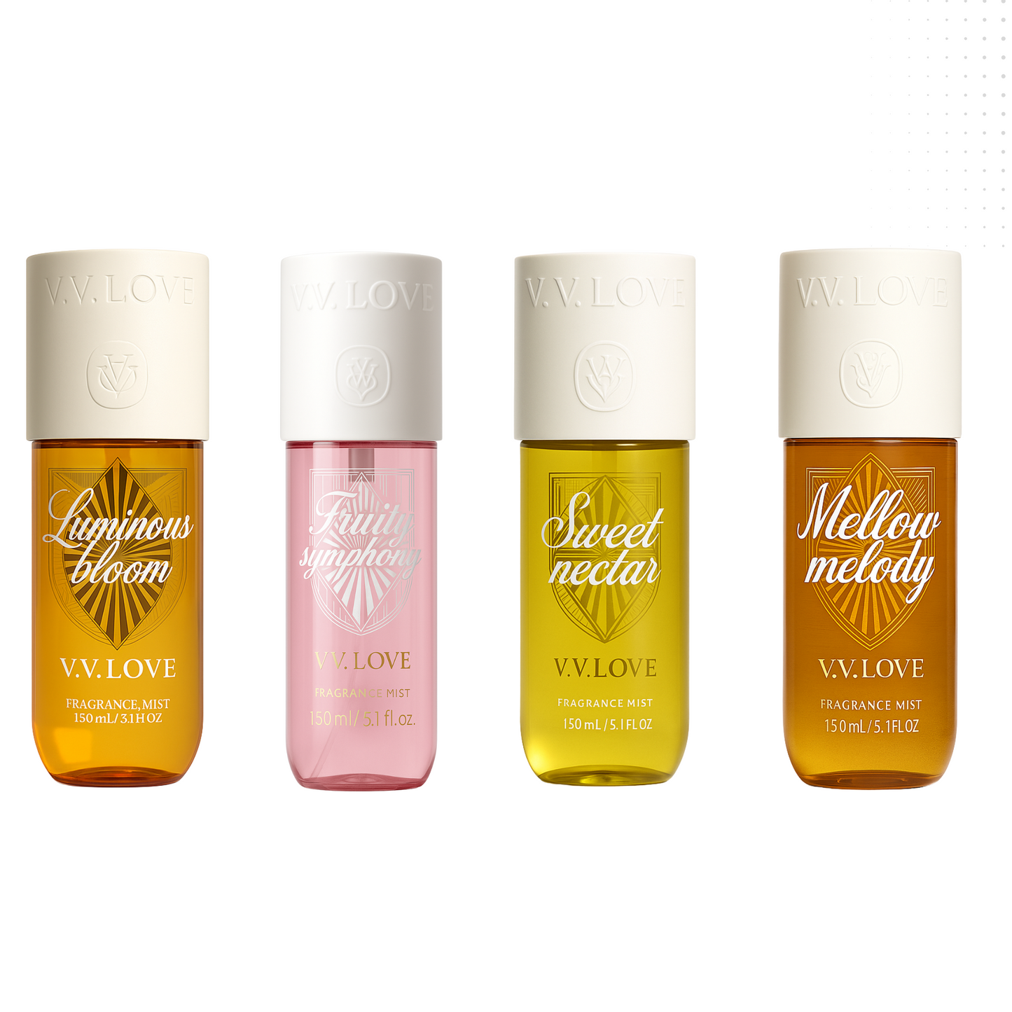 VV love - Pack Luminous Bloom + Fruity Symphony + Sweet Nectar + Mellow Melody - Parfümierter Dunst für Frauen