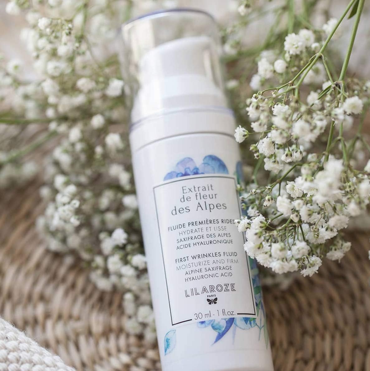 Lilaroze Paris - Fluide Première Rides Extrait de Fleur Des Alpes Feuchtigkeitsspendend und glättend Hyaluronsäure