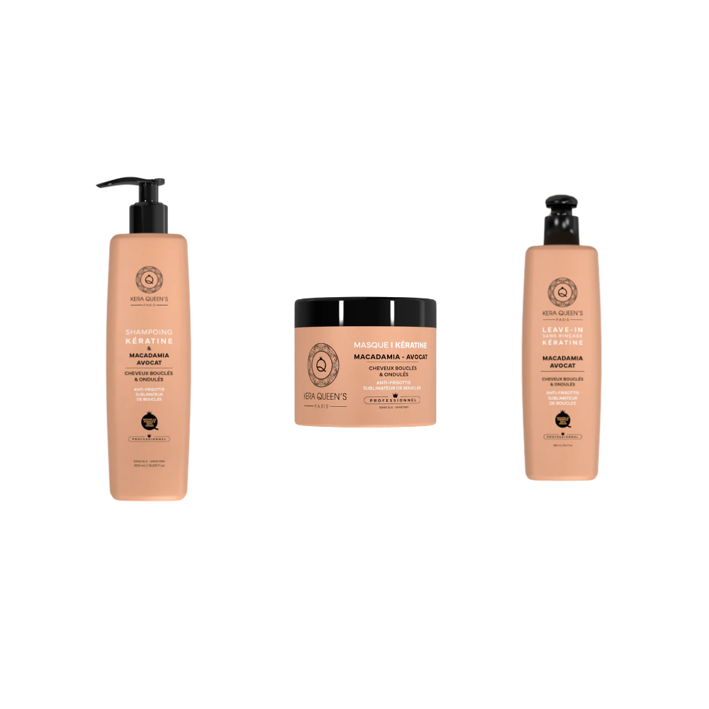 Kera Queen's - Trio Keratin und Macadamia Avocado - Shampoo 500ml + Maske 500ml + Leave-In 250 ml