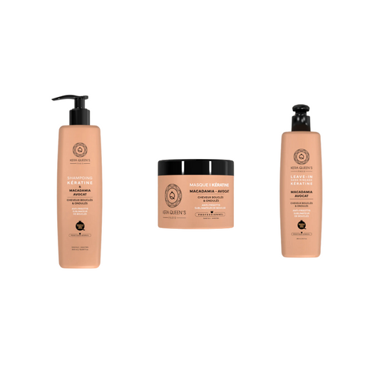 Kera Queen's - Trio Keratin und Macadamia Avocado - Shampoo 500ml + Maske 500ml + Leave-In 250 ml