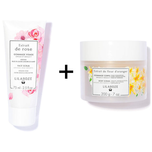 Lilaroze Paris - Packung Körperpeeling Extrait de Rose Bio + Gesichtsmaske Extrait de Rose Hydrate et Tonifie