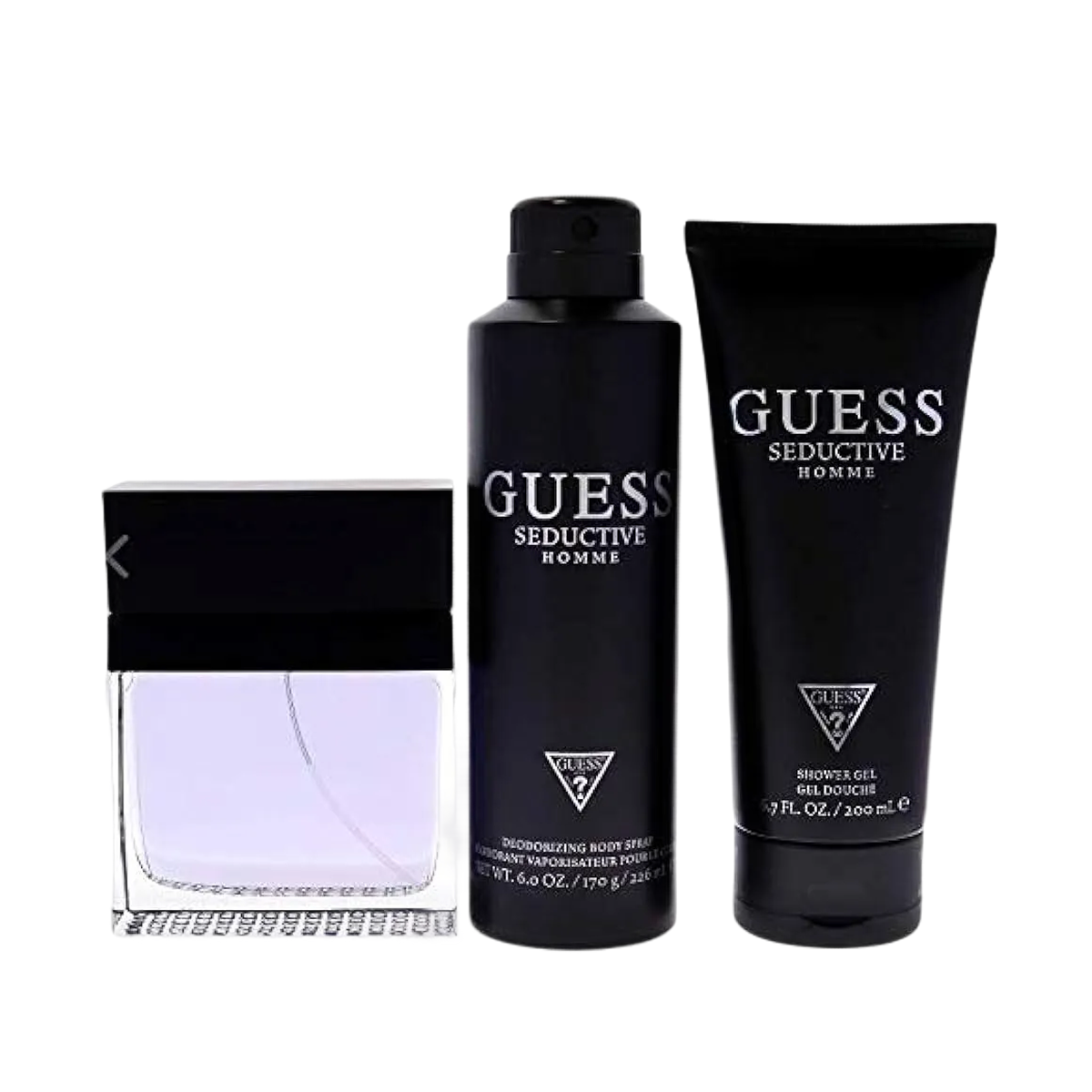 Guess - Seductive für Herren - Geschenkset für Herren - Deodorant 226ml + Eau de Toilette 100ml + Duschgel 200ml
