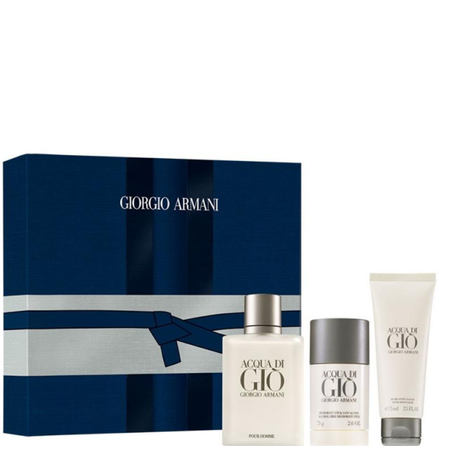 Giorgio Armani - Geschenkset Aqua Di Gio EDT 100ml + Stick 75g +Rasierbalsam 75ml