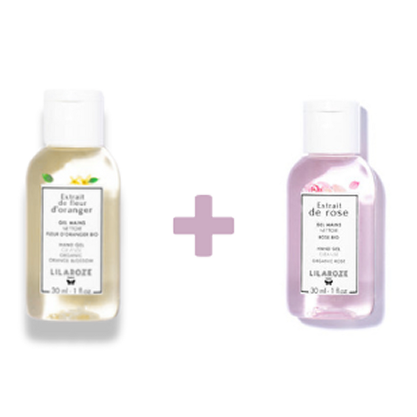 Lilaroze Paris - Packung Gel Mains Nettoie Extrait de Fleur D'oranger + Gel Mains Nettoyant Extrait de Rose