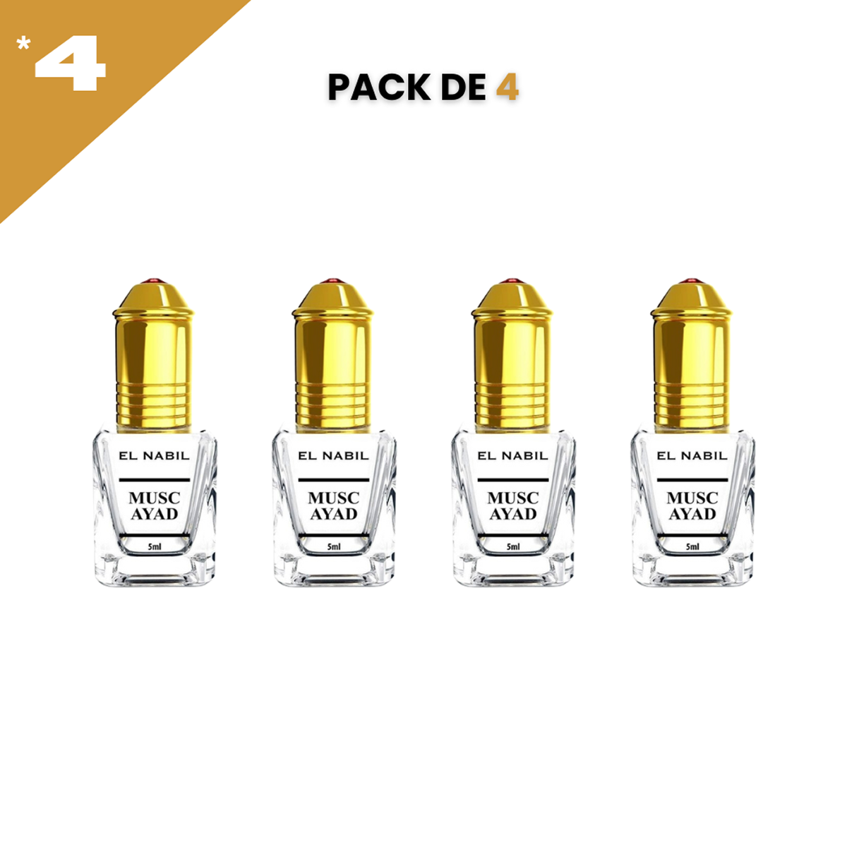 6*5ml el Nabil - Musc Ayad - Parfum Concentré Sans Alcool