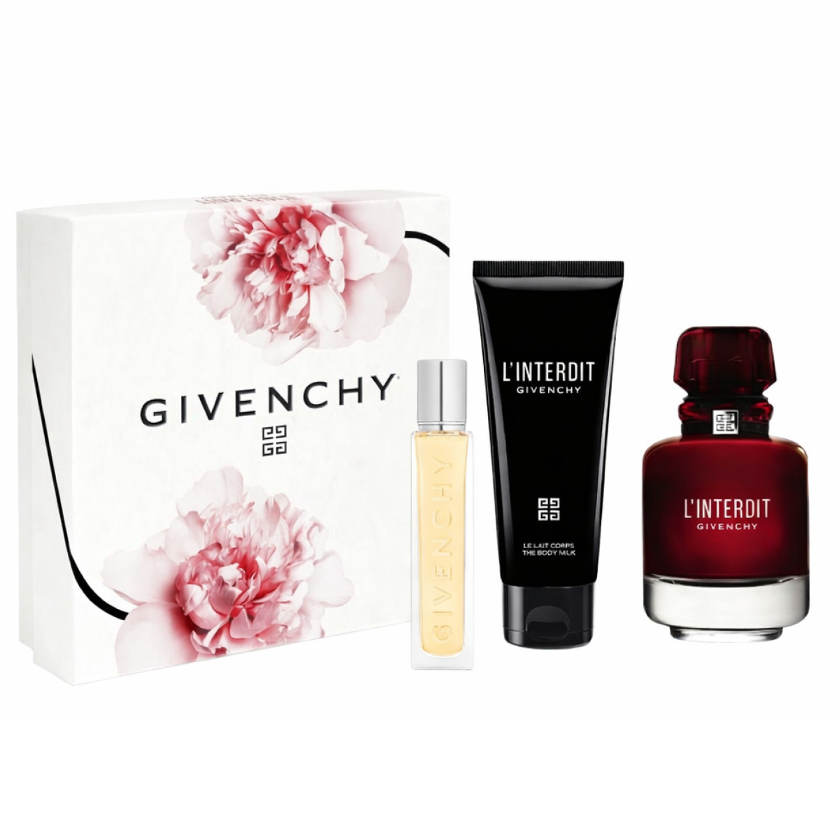 Givenchy - Geschenkset L'interdit Rouge Parfum 80ml + 12.5ml + Körperlotion 75ml