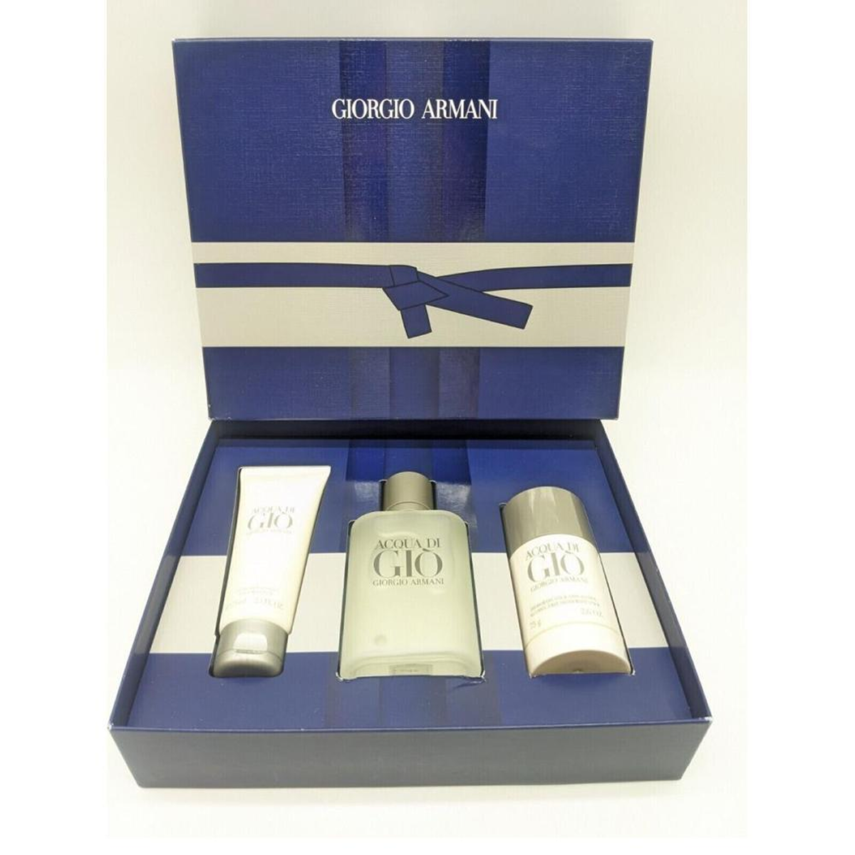 Giorgio Armani - Geschenkset Aqua Di Gio EDT 100ml + Stick 75g +Balsam Rasage 75ml