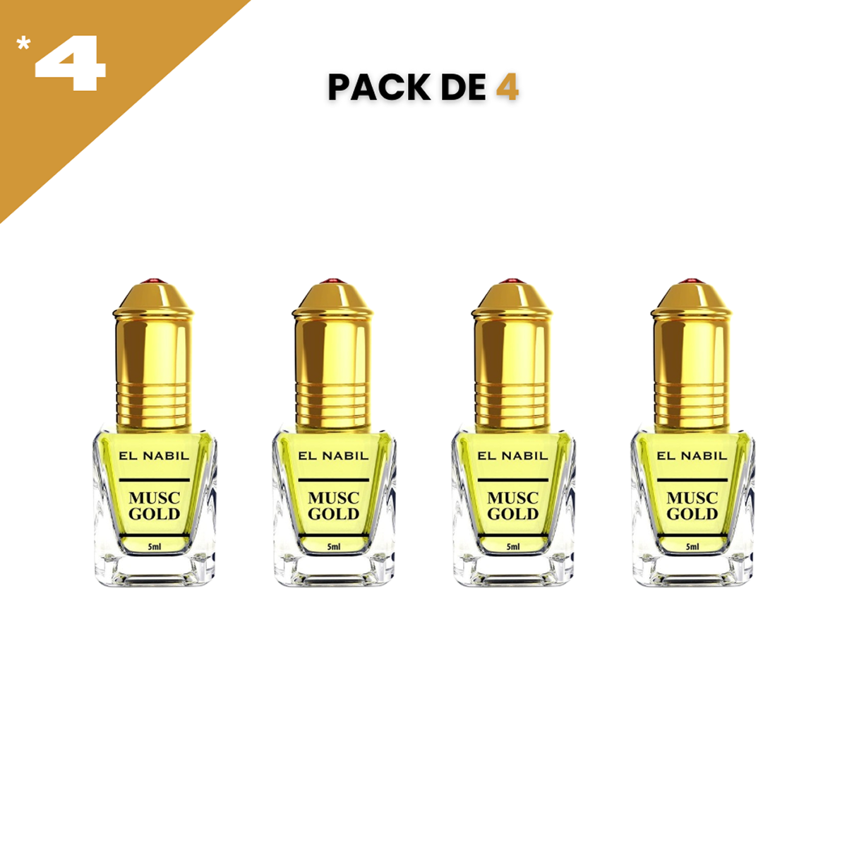 12*5ml el Nabil - Musc Gold - Parfum Concentré Sans Alcool