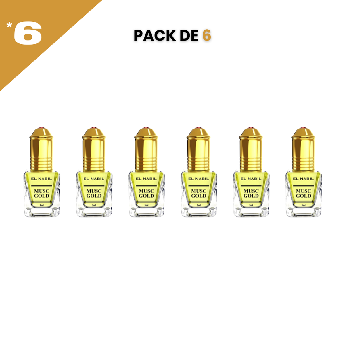 12*5ml el Nabil - Musc Gold - Parfum Concentré Sans Alcool