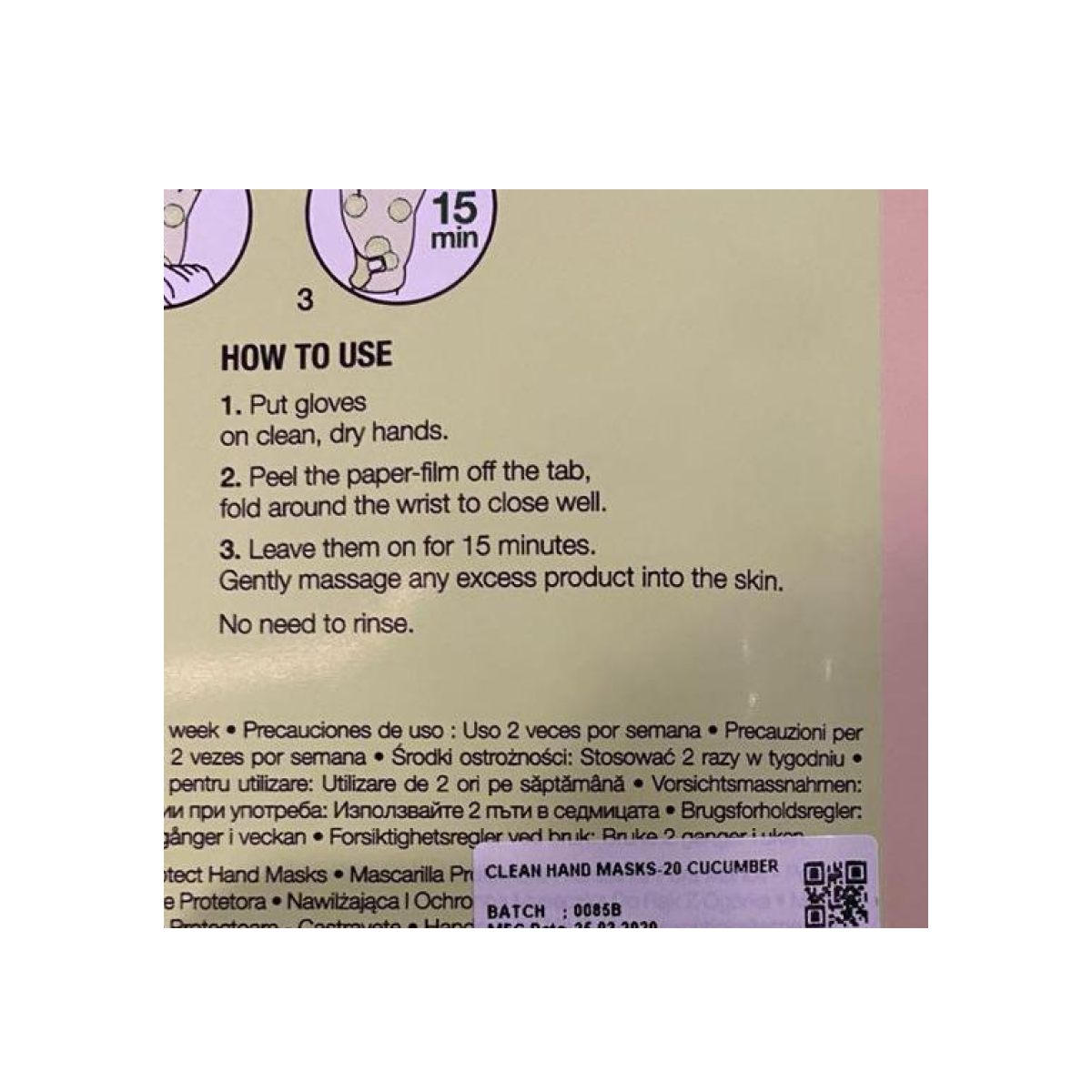 Sephora - Maske Mains Concombre 92% Ingrédients D'origine Naturelle