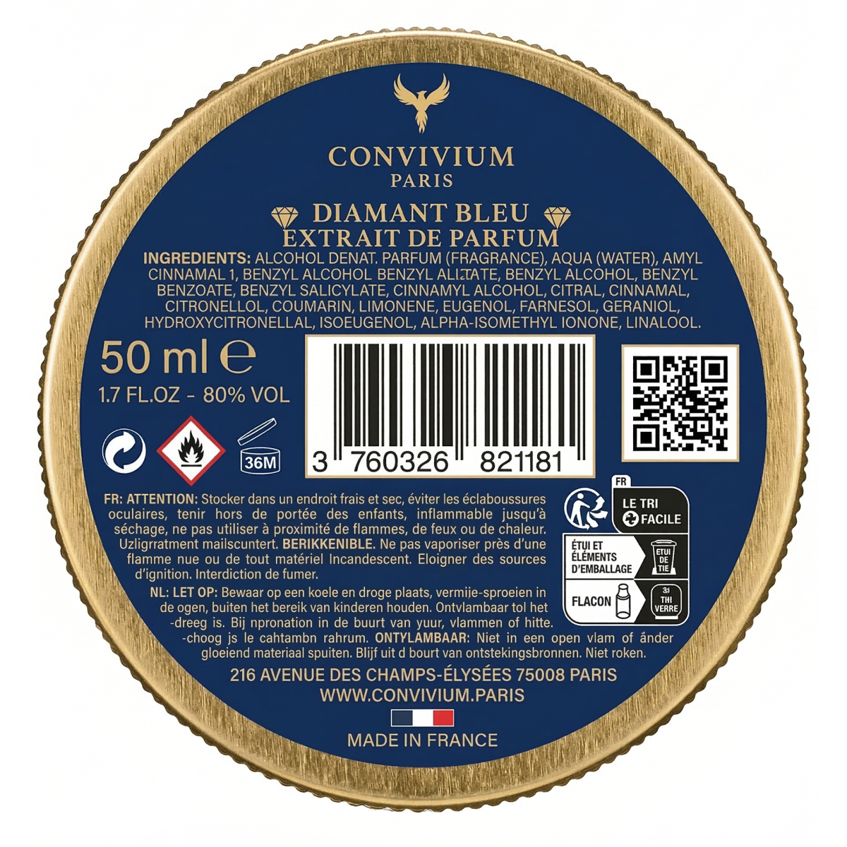 Convivium Paris - Diamant Bleu - Parfumextrakt Unisex
