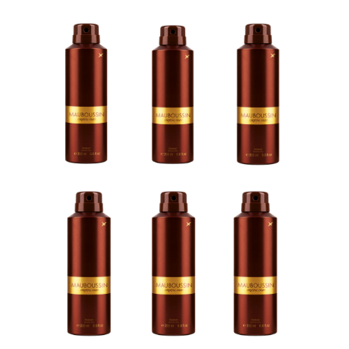 6*200ml Mauboussin - Cristal Oud - Deodorant für Herren