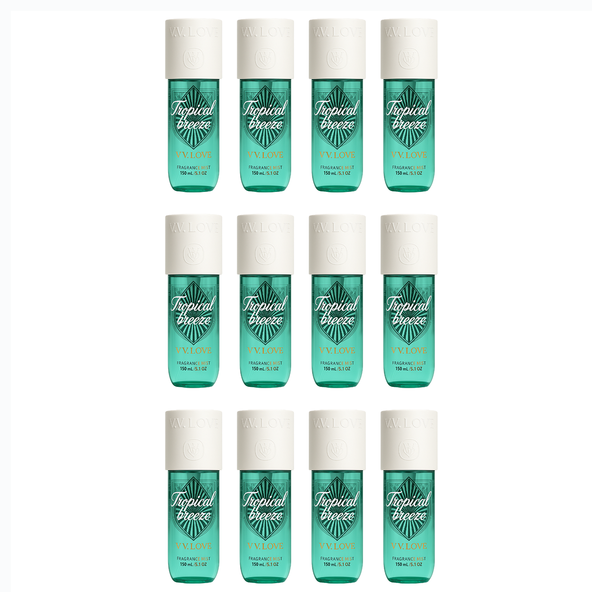 12*150ml Vv Love - Tropical Breeze - Körperspray für Damen
