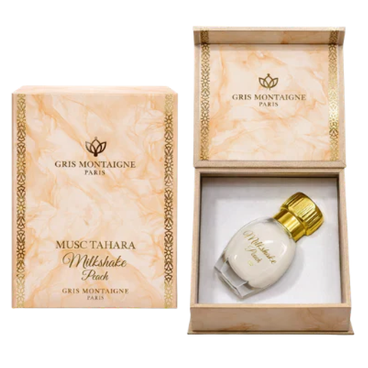 12ml * 2 Gris Montaigne - Musc Tahara Milkshake Peach - Concentré de Parfum