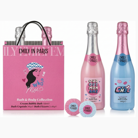Emily in Paris - Bath & Body Collection - Geschenkset Cream Bublle Bath, Bath Crystals & 2 x Bath Fizzers
