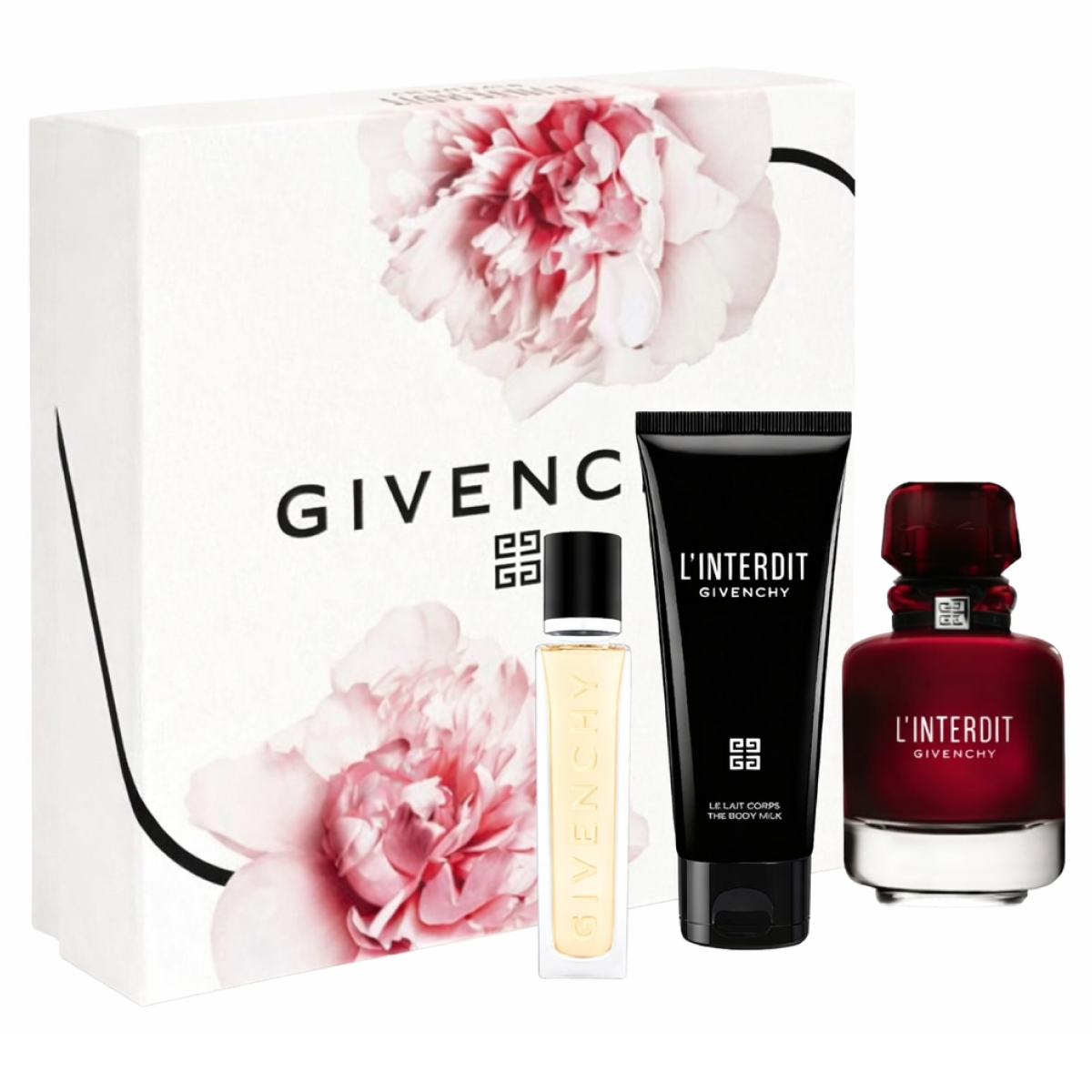 Givenchy - Geschenkset L'interdit Rouge Parfum 80ml + 12.5ml + Körperlotion 75ml