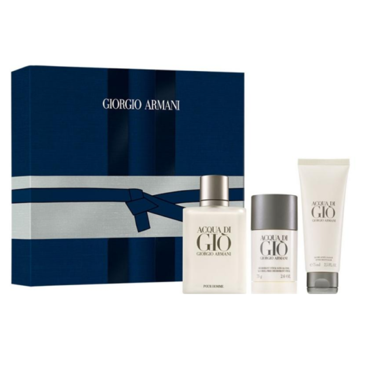 Giorgio Armani - Geschenkset Aqua Di Gio EDT 100ml + Stick 75g +Balsam Rasage 75ml