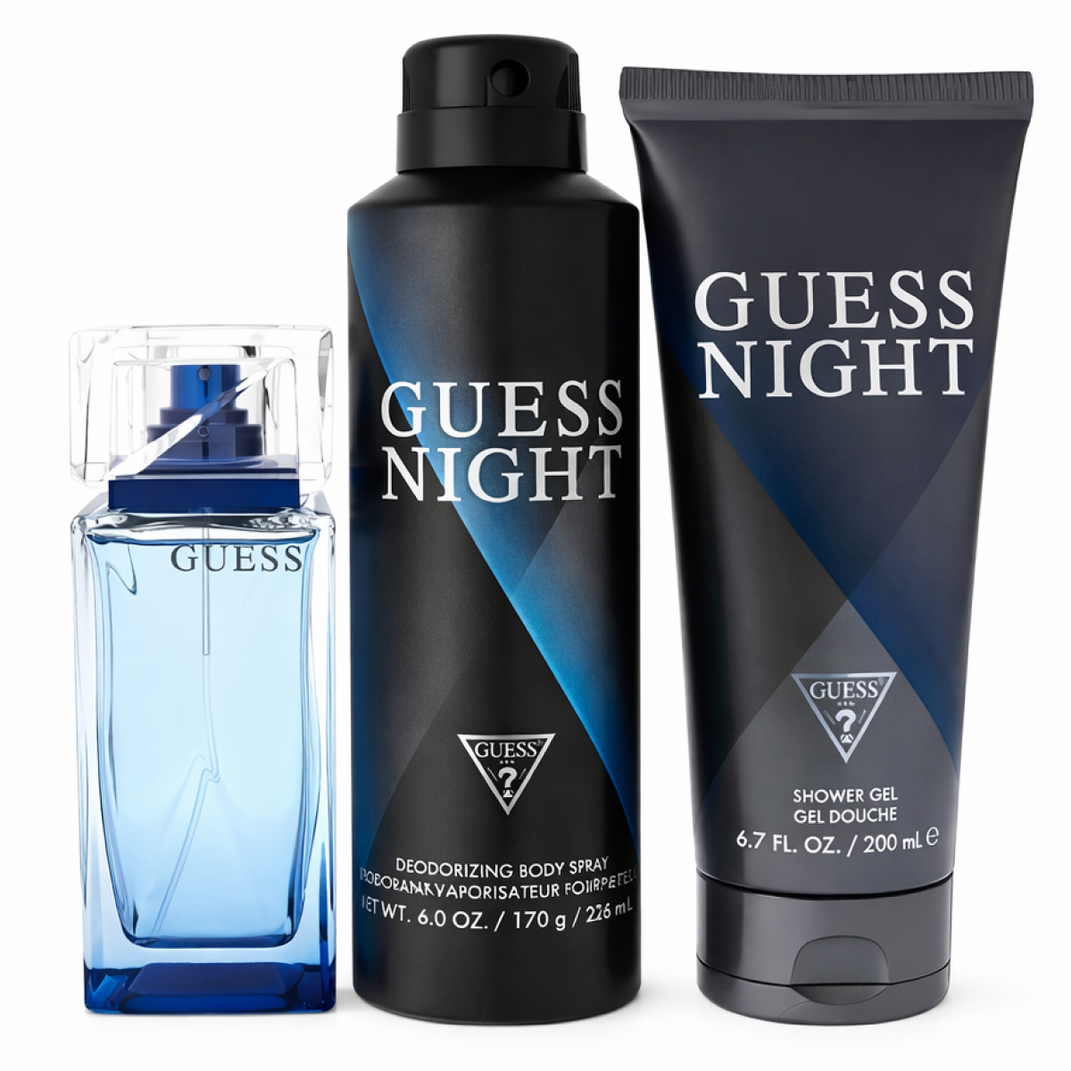 Guess - Night - Geschenkset für Herren - Deodorant 226ml + Eau de Toilette 100ml + Duschgel 200ml