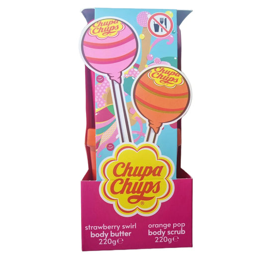 Chuppa Chups - Geschenkset Creme Corporel Strawberry Swirl & Peeling Corporel Orange Pop