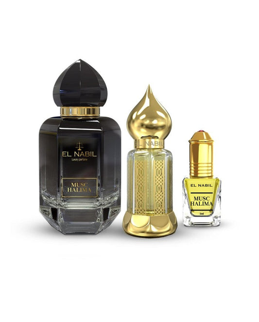 El Nabil - Prestige Box Musc Halima Spray 65ml + 12ml Parfum + 5ml Roll On Extrait de Parfum