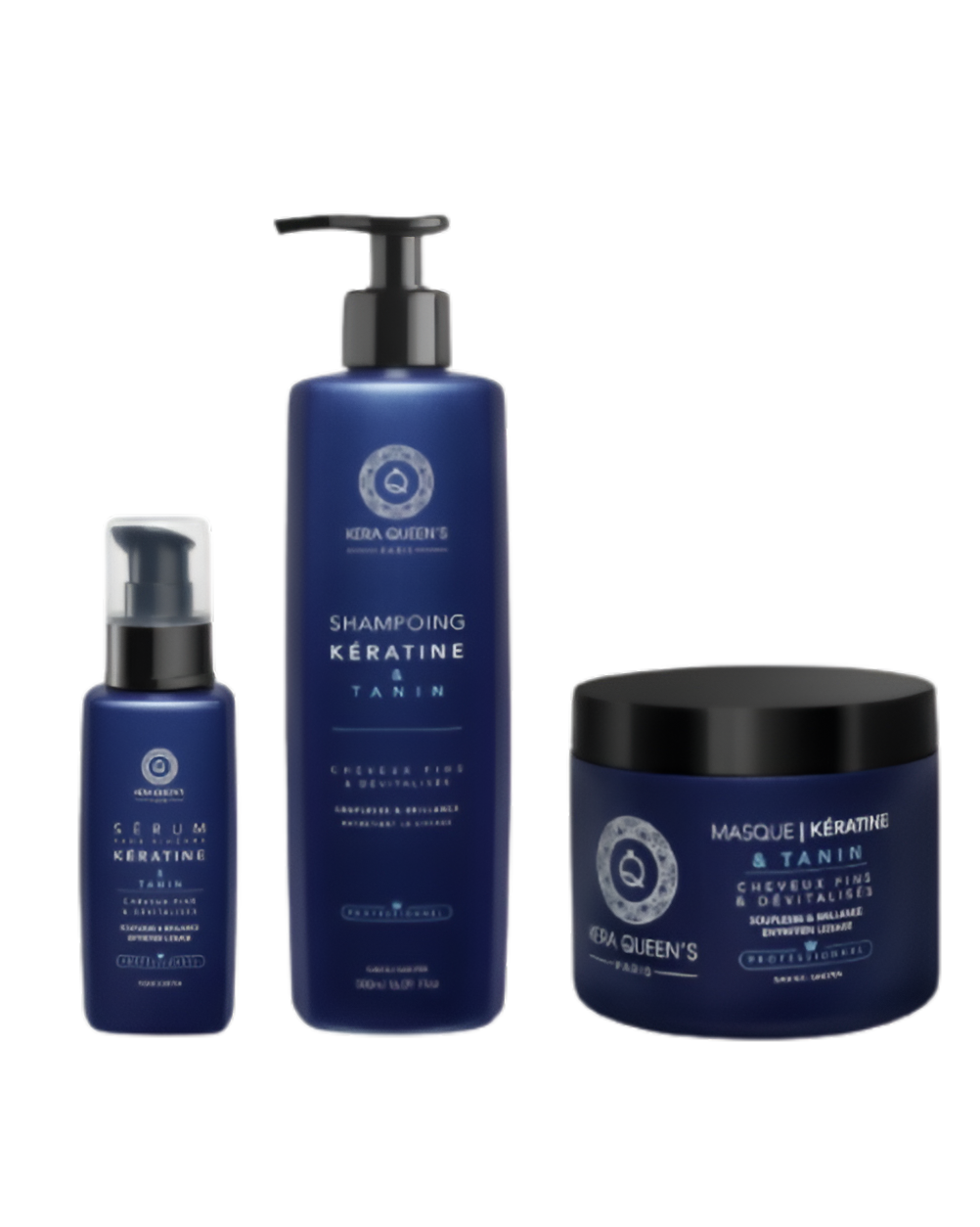 Kera Queen's - Trio Tanin und Keratin - Shampoo 500ml + Maske 500ml + Serum 100ml