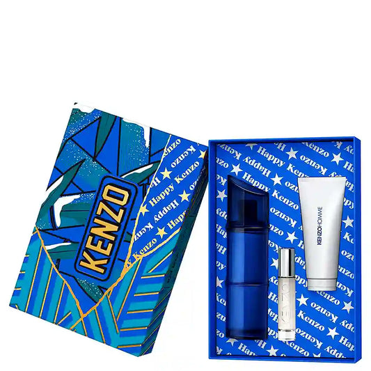"Kenzo Coffret Homme Intense Set enthält ein 110ml Eau de Toilette, 75ml Shower Gel und 10ml EDT Travel Spray".