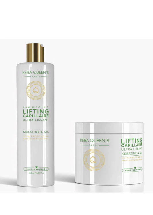 Kera Queen's - Duo lifting Kératine & ail soin profond 3D Shampoing 500ml + Masque 500ml
