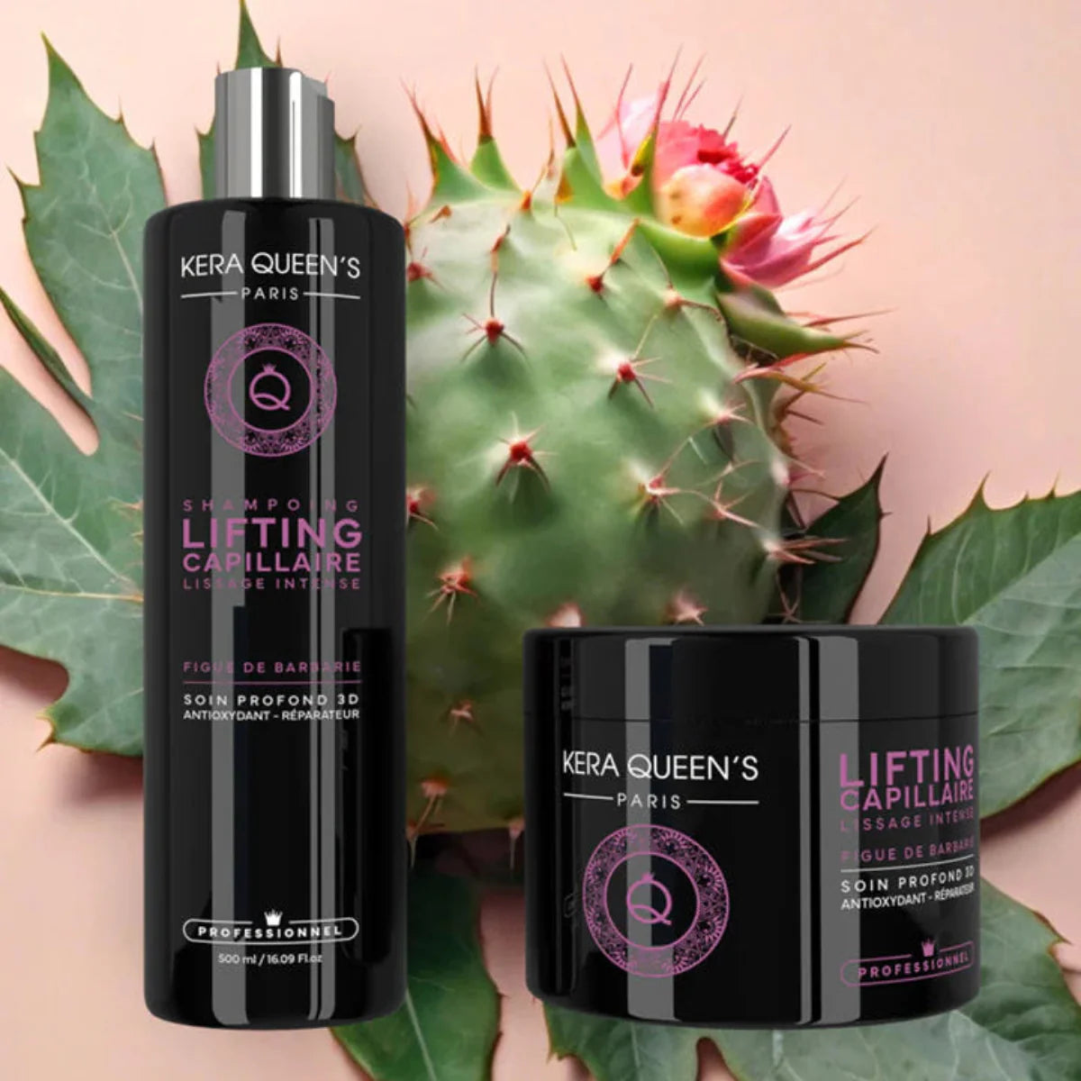 Kera Queen's - Duo lifting figue de barbarie Shampoo 500ml + Maske 500ml