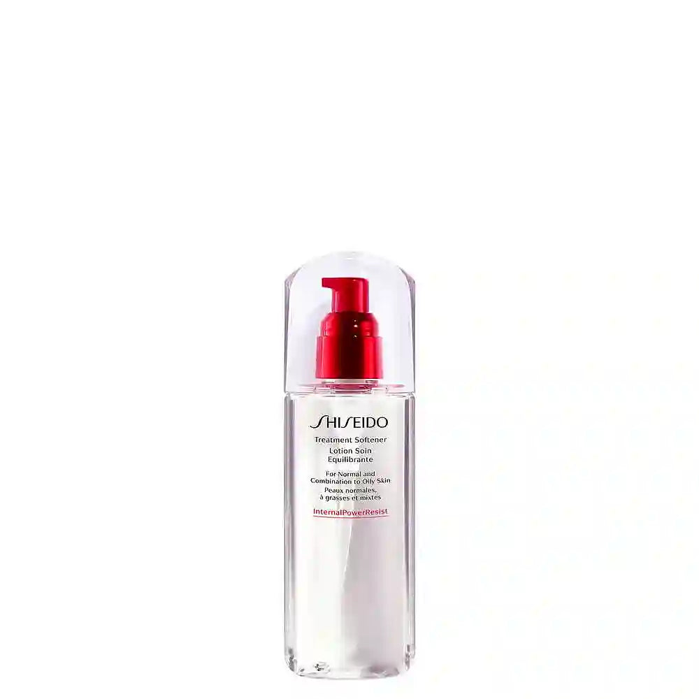 Shiseido Ginza Tokyo Lotion Ausgleichende Pflege für Mischhaut in schlanker Flasche mit pinkfarbener Flüssigkeit.