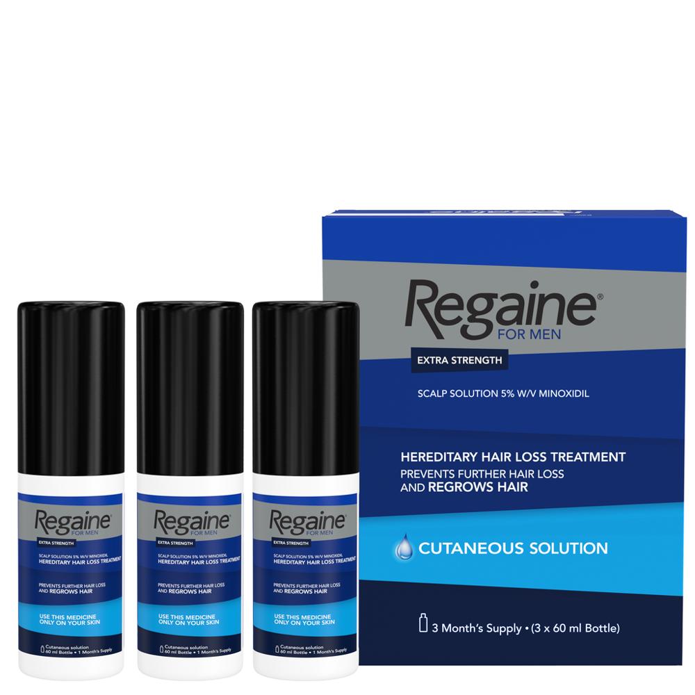 Kosmetika Extra Strangth 5% Minoxidil 3Monate Gebrauch 3* der Marke Regaine mixte 60ml
