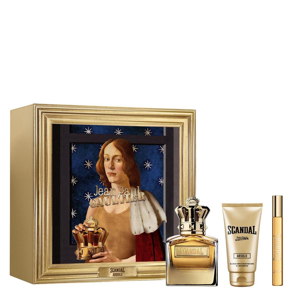 Jean Paul Gaultier - Scandal pour homme Absolu Parfum 100ml + Duschgel 75ml + Travel 10ml