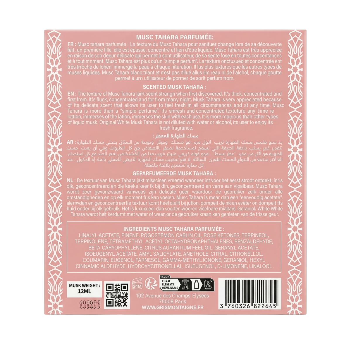 * 2 Gris Montaigne - Musc Tahara Bellissima - Parfumkonzentrat