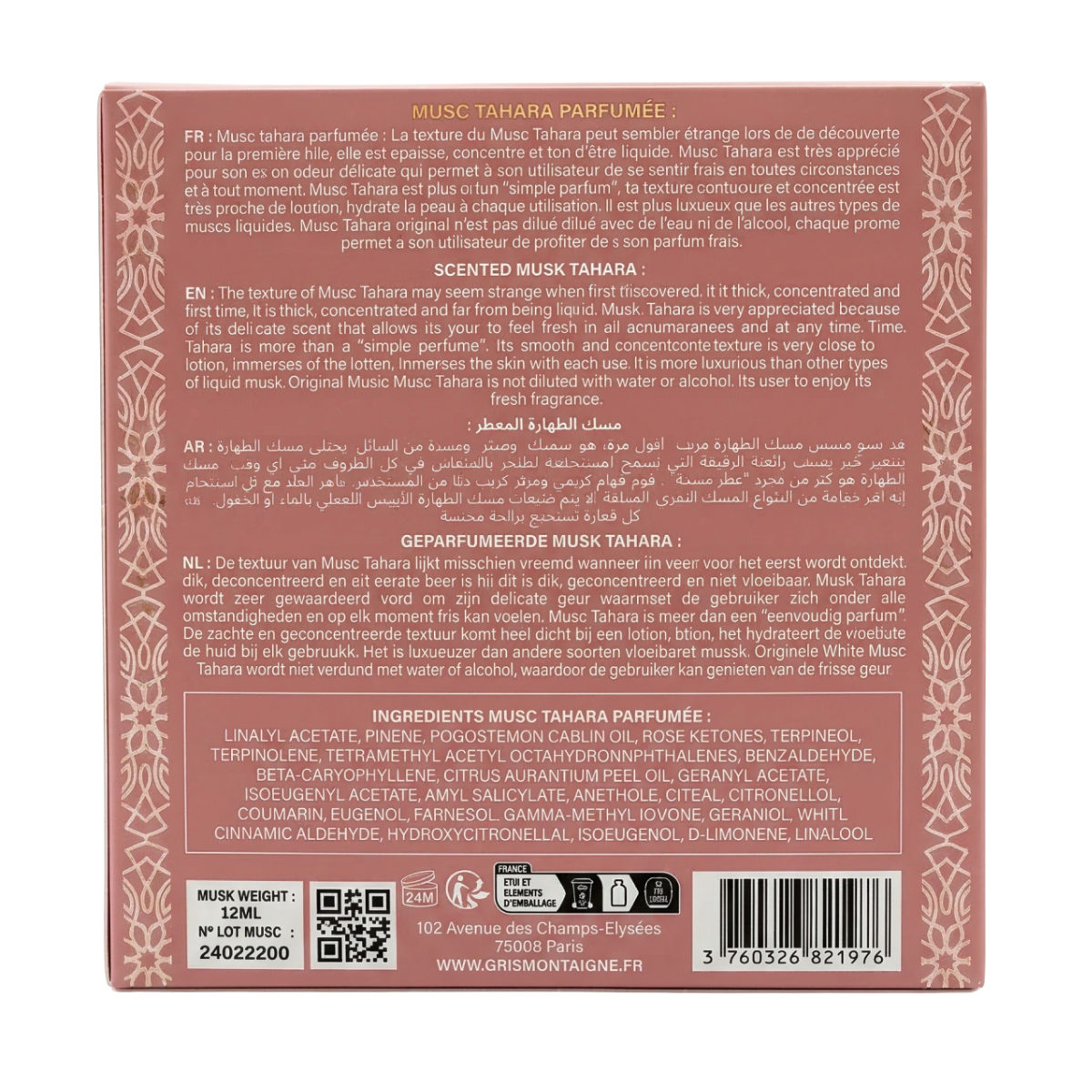 * 4 Gris Montaigne - Musc Tahara Rose BonBon - Parfum Konzentrat