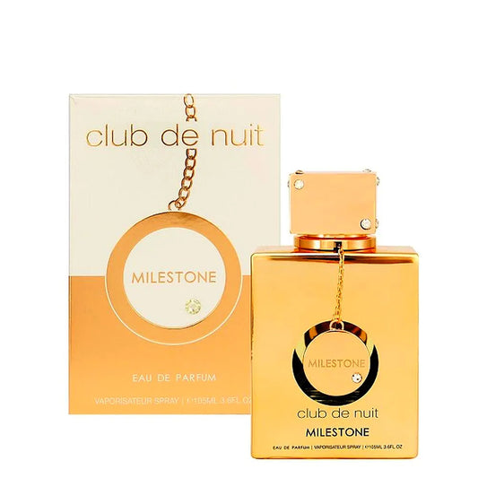 Armaf Club de Nuit Milestone Eau de Parfum Mixte Flasche mit schlankem Design und eleganter Verpackung.