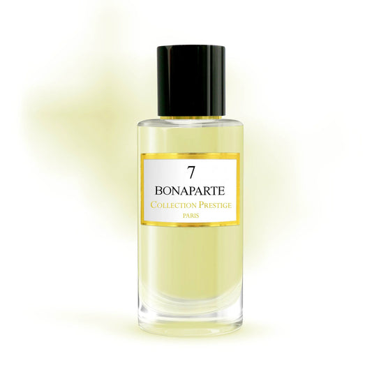 Luxury Collection Prestige Bonaparte unisex Eau de Parfum bottle with elegant gold detailing and a sleek glass design.