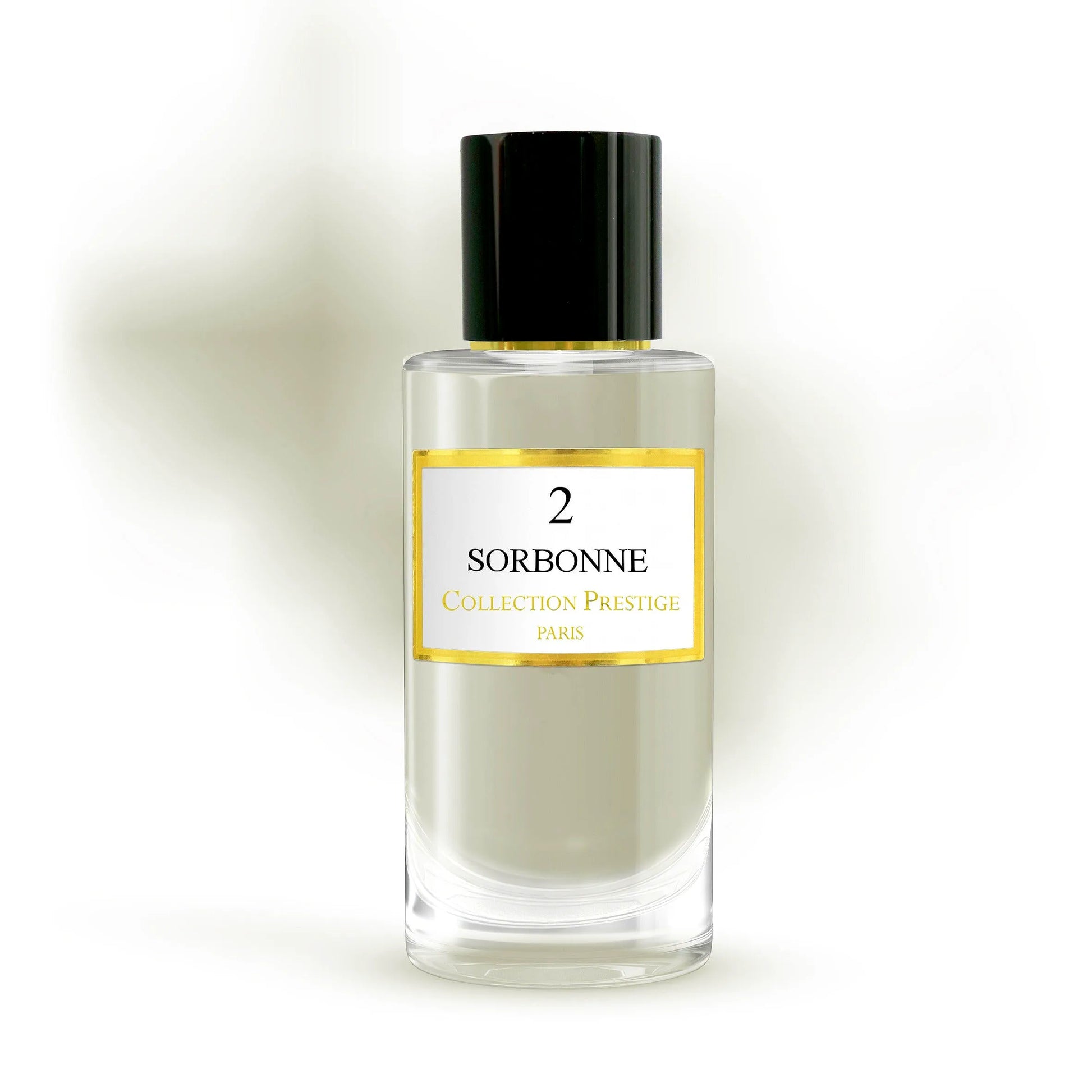 Luxury Collection Prestige - Sorbonne unisex Eau de Parfum Flasche mit elegantem Design und goldenen Akzenten.