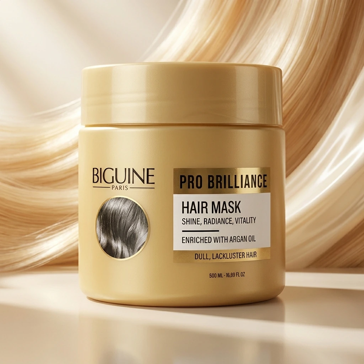 500ml Biguine Paris - Pro  Brillance - Masque Cheveux Sans Eclat Ternes