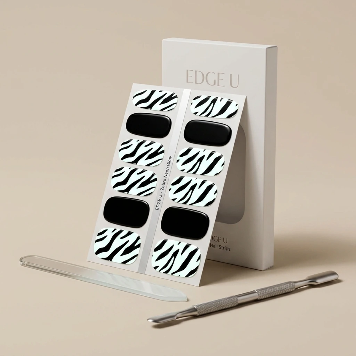 EDGE U - Zebra Neon Glow - Bandes pour Ongles